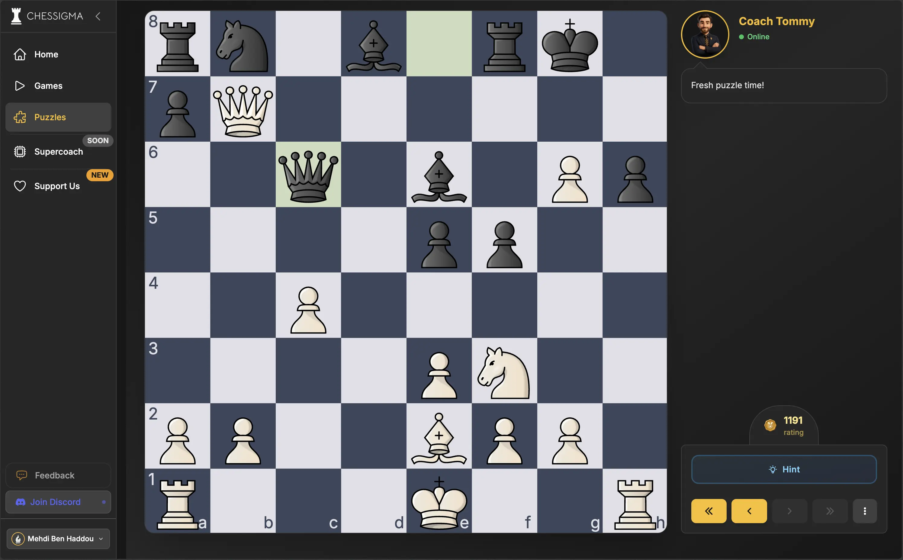 Free chess puzzles for beginners with Elo rating system on Chessigma